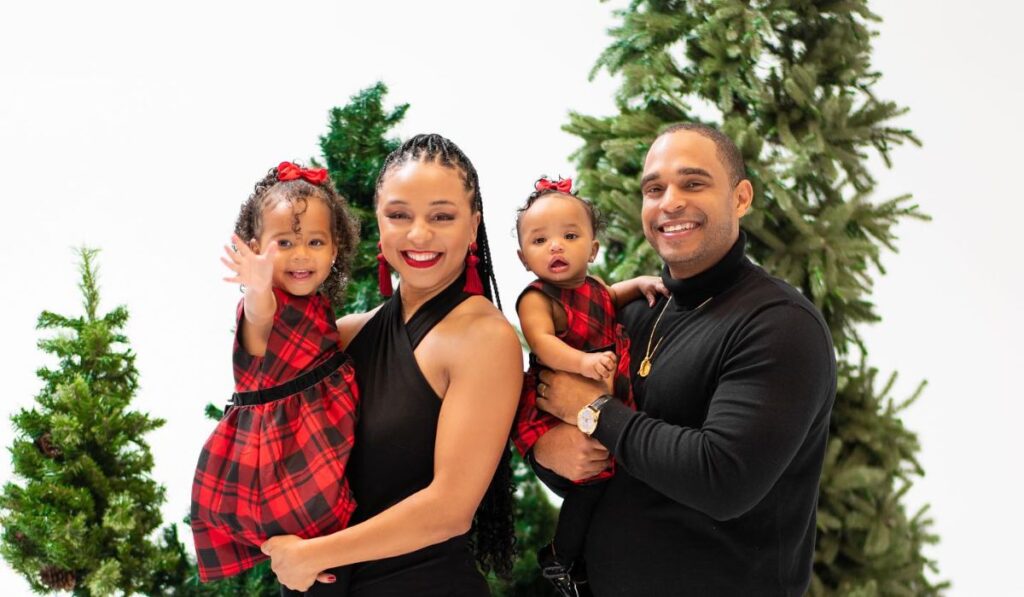 Carra Patterson and Ruffin Prentiss III and their two daughters.