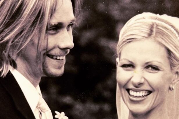 Myles Kennedy and his better half Selena wedding day photo.