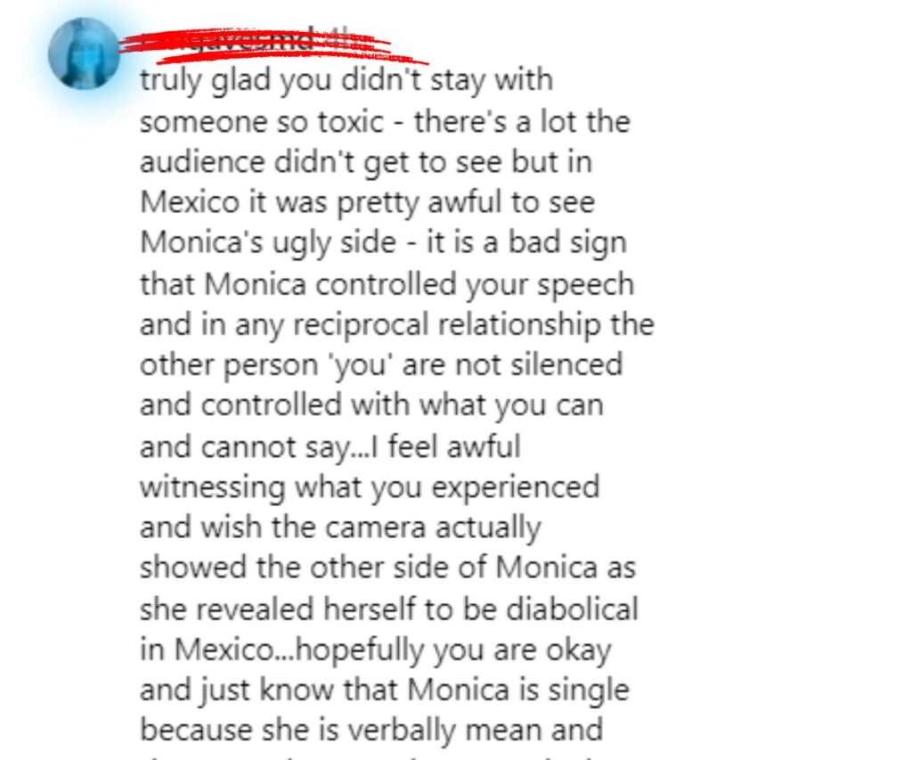 Stephen Richardson's fans comments and call Monica controlling freak.