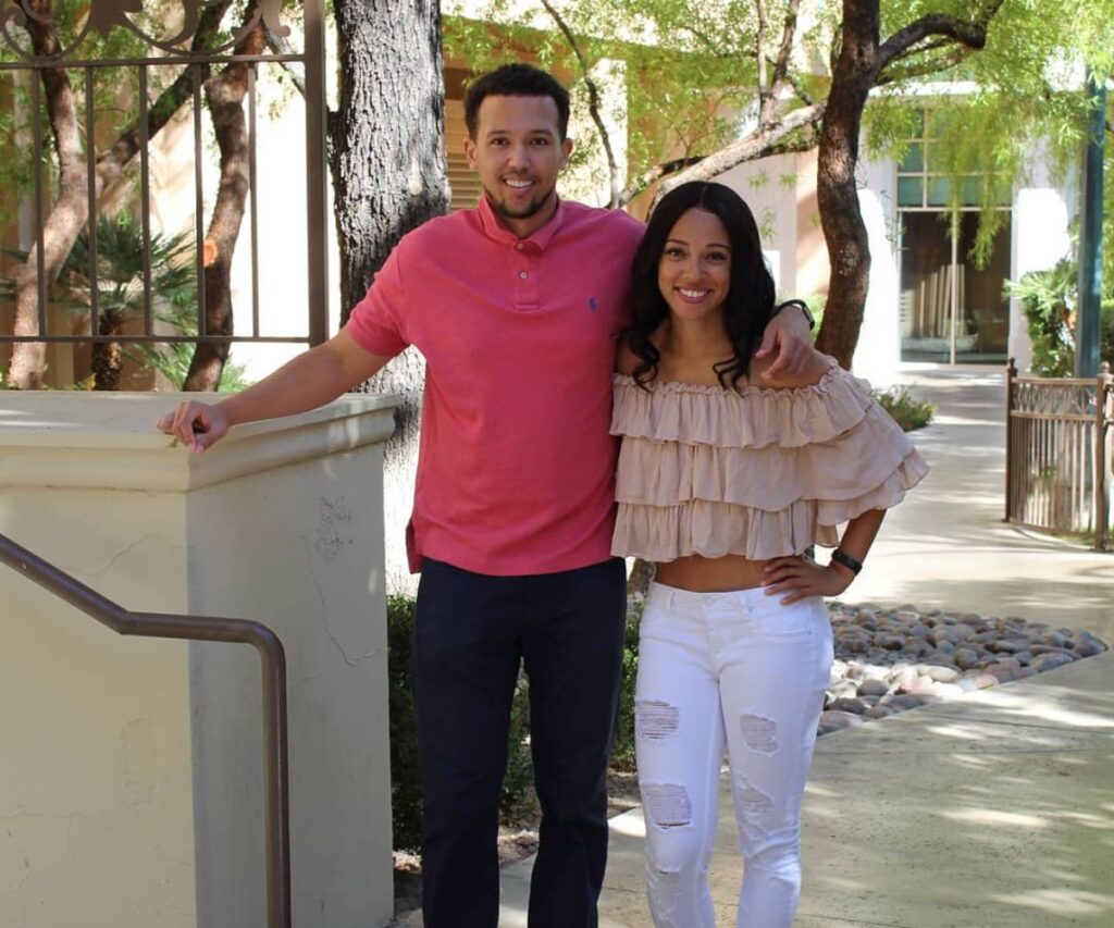 Christie Leverette and her brother.