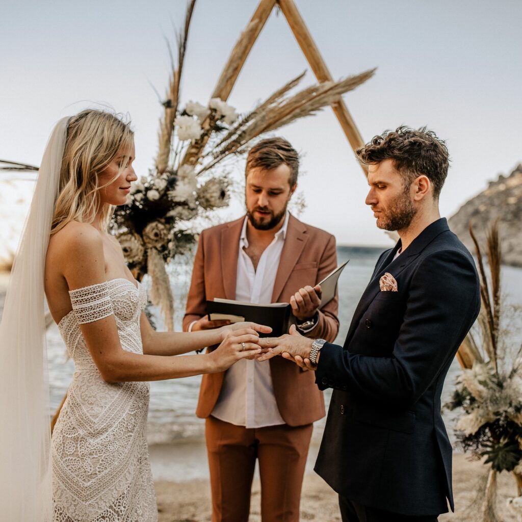 Joel Dommett and his wife wedding day.