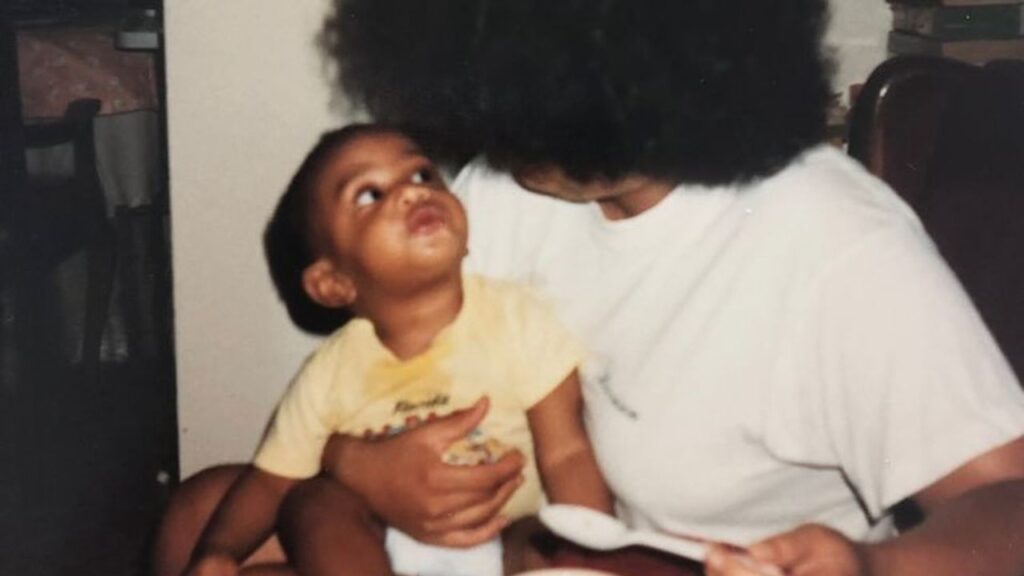 Baby Kwame Onwuachi with his mother Jewel Robinson