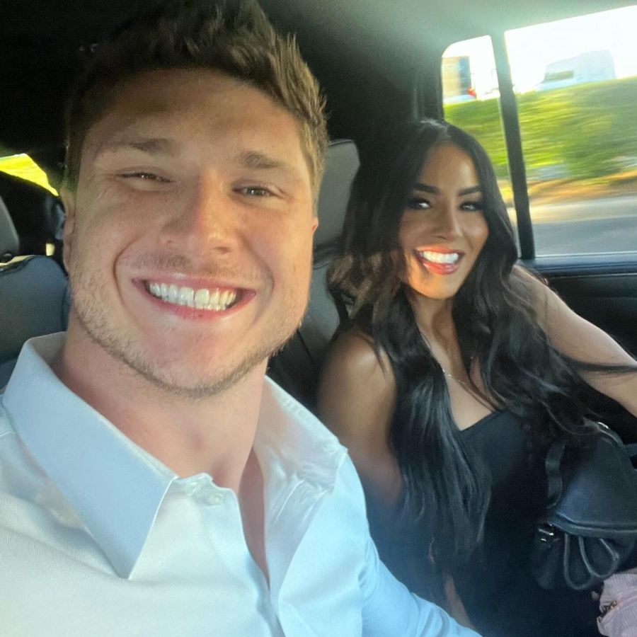 Laith Wallschleger and his wife Danielle Iodice in a car.