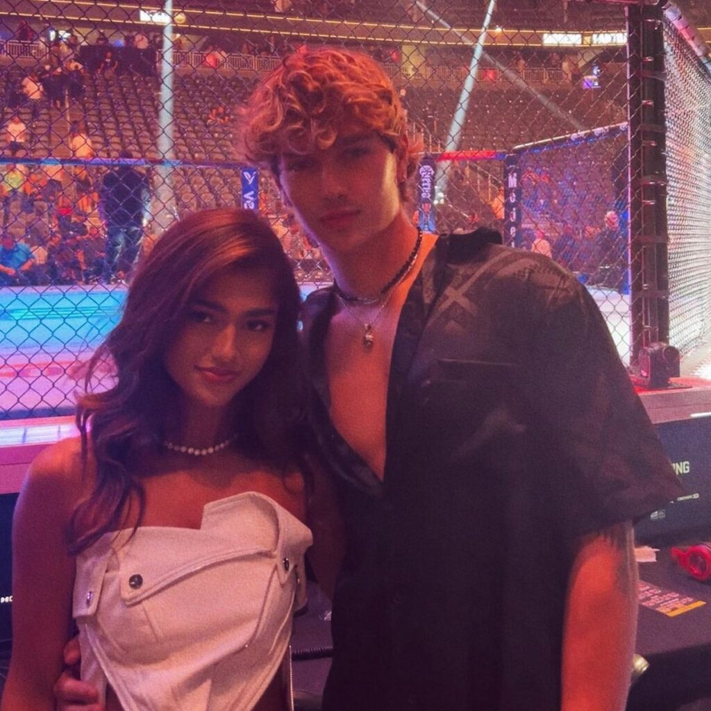 Rayna Vallandingham and her boyfriend in UFC fight night.